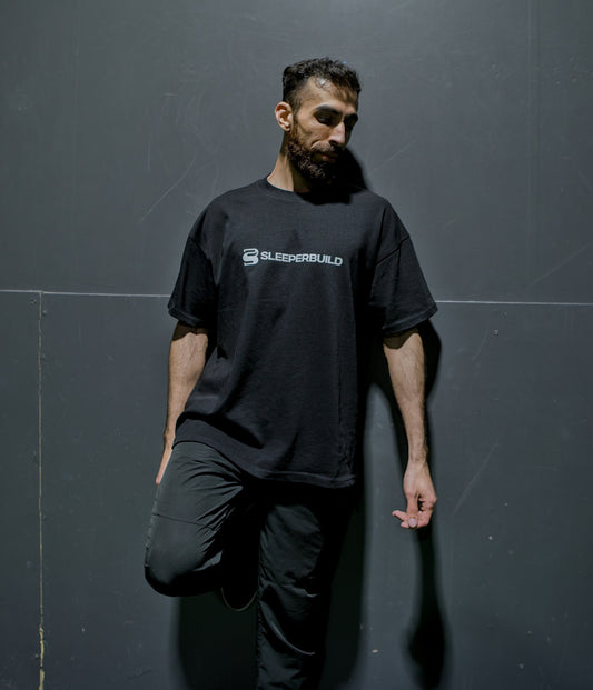 SleeperBuild Heavy Oversized Minimalist Tee – Black